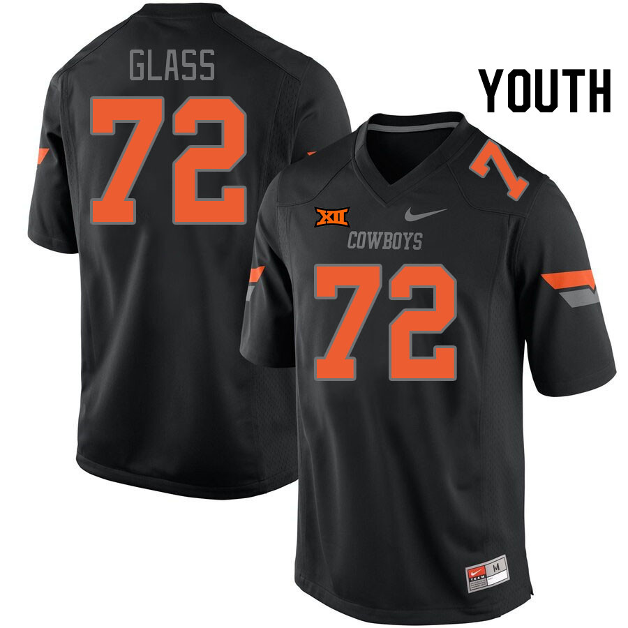 Youth #72 Isaia Glass Oklahoma State Cowboys College Football Jerseys Stitched-Retro Black